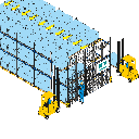 Läpivirtaushylly kuormalavoille, first in first out