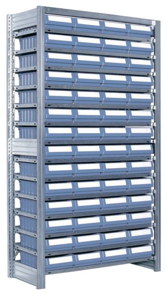 56 kpl Hyllylaatikoita pientavarahyllyssä