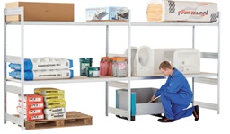 Varastohylly pitkillä hyllytasoilla, korkeus 2000mm